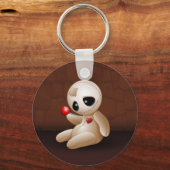 Voodoo Doll Cartoon in Love Sleutelhanger (Voorkant)