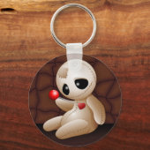Voodoo Doll Cartoon in Love Sleutelhanger (Voorkant)