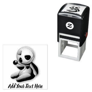 Voodoo Doll Cartoon in Love Zelfinktende Stempel