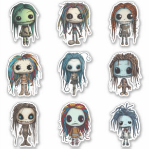 Voodoo Doll Geïnspireerde personages Sticker Set