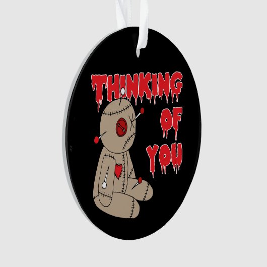 Voodoo Doll Grappig Halloween Horror Ornament (voorkant)