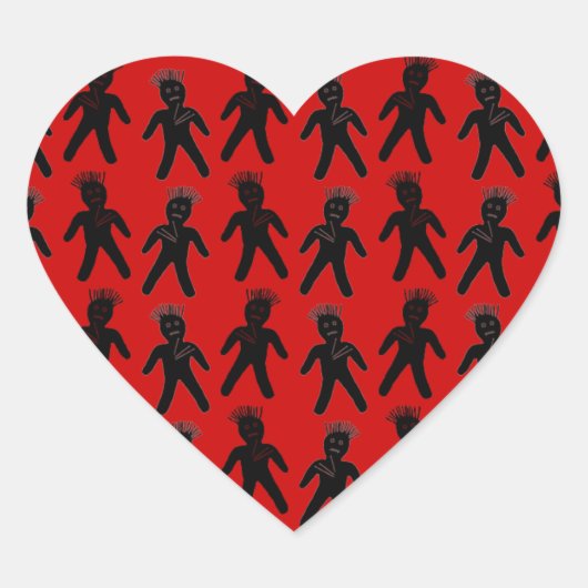 Voodoo Doll Hart Sticker (Voorkant)