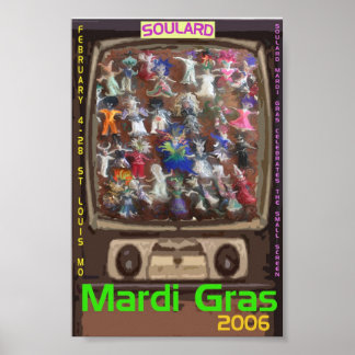 Voodoo Doll Mardi Gras Poster
