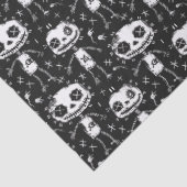 Voodoo Doll Patroon Zwart & Wit Decoupage Tissuepapier (Detail)