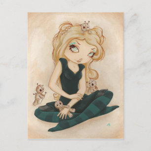 Voodoo gothic rag doll briefkaart