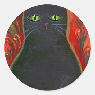 Voodoo-Kat Ronde Sticker