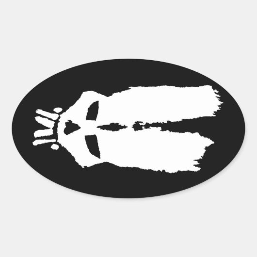 Voodoo Pin "Skull Bunny" Masker Ovale Sticker (Voorkant)