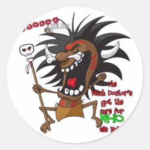 Voodoo REGELS met Tagline Ronde Sticker
