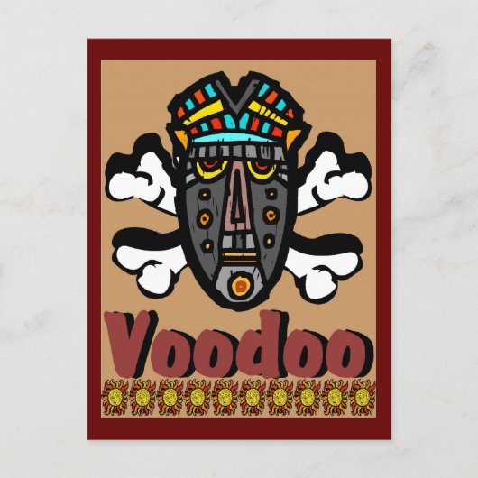 Voodoo Spell Mask Briefkaart (Voorkant)