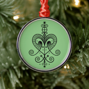 Voodoo Veve Erzulie Metalen Ornament
