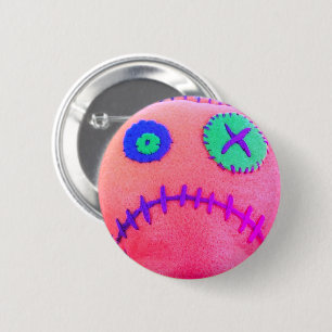 Voodozuur Roze Ronde Button 5,7 Cm
