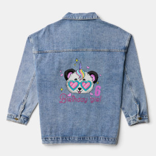 Voor 6e 6 panda eenhoorn denim jacket