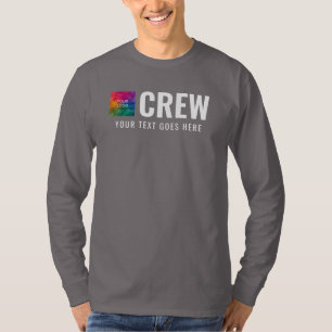 Voor & Achterdruk Bedrijf Logo Modern Mannen Crew T-shirt