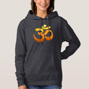 Voor- & Achterkant Yoga Om Mantra Symbool Gouden Z Hoodie