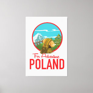Voor Adventure Poland Travel logo Canvas Afdruk