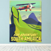 Voor Adventure, reisposter Zuid-Amerika Canvas Afdruk (Insitu (Houten vloer))
