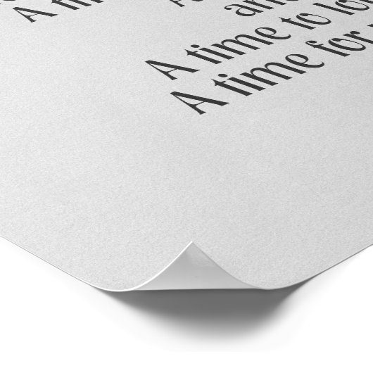 Voor alles een seizoen Prediker 3: 1-8 Poster (Hoek)