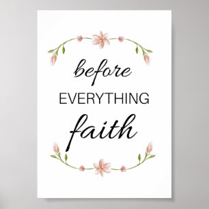 Voor alles Faith Inspirerend kalligrafie Poster