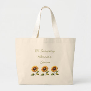 Voor alles is er een Seizoen Zonnebloem Canvas tas