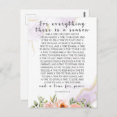 Voor alles is er een tijd, Prediker 3:1-8 Briefkaart (Voorkant / Achterkant)