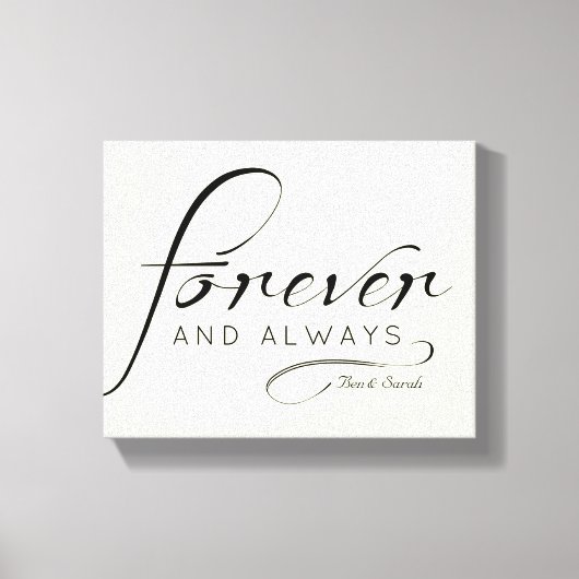 "Voor altijd & Altijd" Canvas | Namen en datums aa (Voorkant)