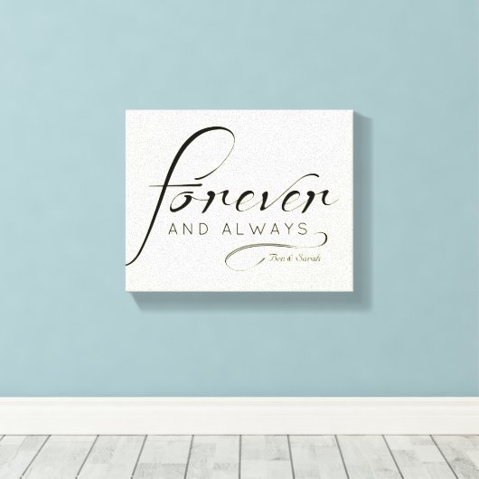 "Voor altijd & Altijd" Canvas | Namen en datums aa (Insitu (Houten vloer))