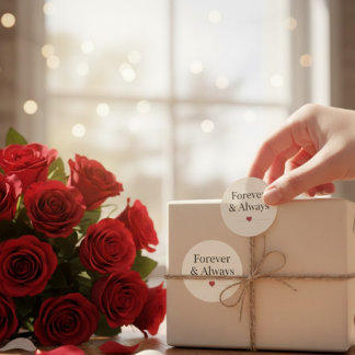 Voor Altijd & Altijd | Minimalistische Hart Romant Ronde Sticker