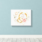 Voor altijd & altijd – Romantische Trouwringen Kun Canvas Afdruk (Insitu (Houten vloer))