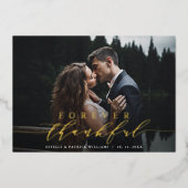 Voor altijd bedankt Gold Foil Weddenschap Hartelij Folie Uitnodiging (Voorkant)