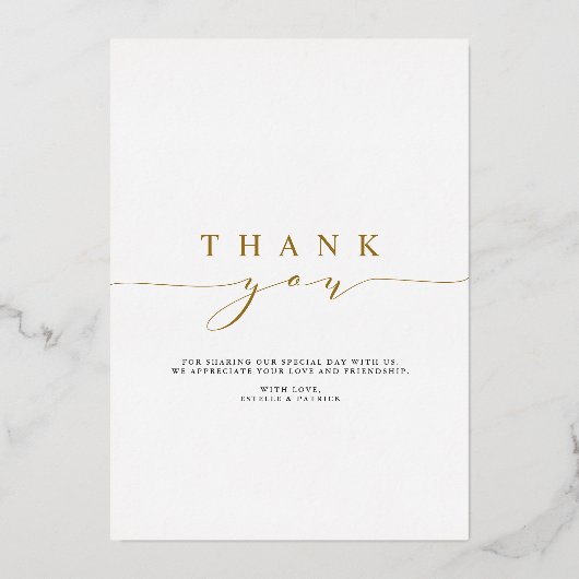 Voor altijd bedankt Gold Foil Weddenschap Hartelij Folie Uitnodiging (Achterkant)