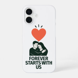 Voor altijd begint bij ons – Romantisch sterrenpaa iPhone 16 Hoesje