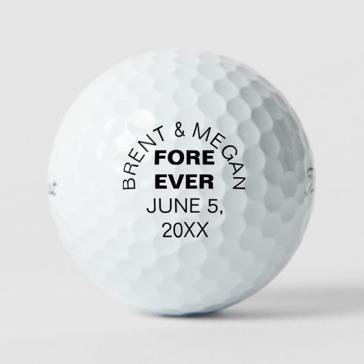 Voor Altijd Custom Golf Ball Wedding Party Golfballen (Voorkant)