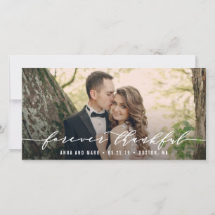 Voor altijd dankbaar huwelijk Dank u fotokaarten Bedankkaart