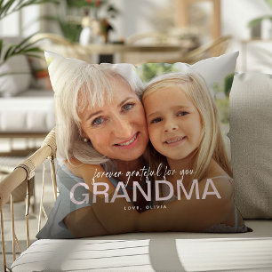 'Voor altijd dankbaar voor jou oma' foto-aandenken Kussen
