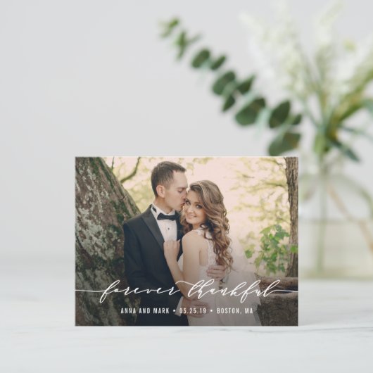 Voor altijd dankbare bruiloft dank u Briefkaart (Staand voorkant)