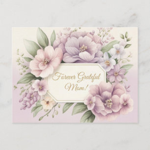 Voor altijd dankbare moeder met lavendelbloemen briefkaart