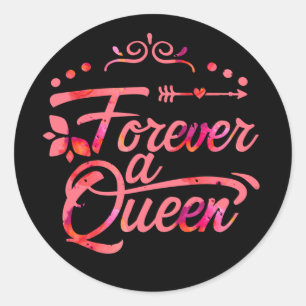 Voor altijd een koningin-cadeautas ronde sticker