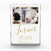 Voor altijd Elegant Gouden Script Bruiloft Fotoblokken (Voorkant)