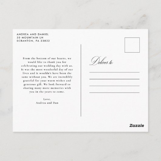 Voor altijd en altijd bruiloft dank u briefkaart (Achterkant)