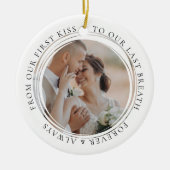 Voor altijd en altijd bruiloft Jubileum Foto Keramisch Ornament (Voorkant)