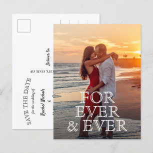 Voor altijd en altijd Wit Weddenschap van de Tekst Aankondigingskaart