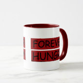 Voor altijd hongerig grappig eten gezegden graffit mok (Voorkant rechts)