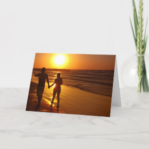 Voor altijd, in de zonsondergang bedankkaart