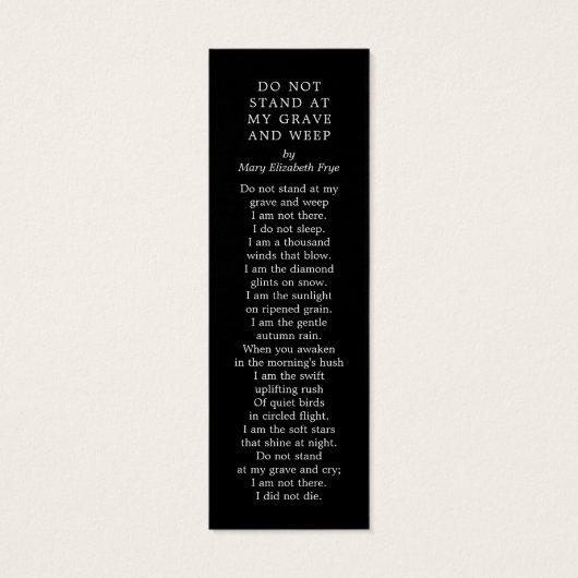 Voor altijd in ons hart begrafenis Bladwijzer Mini Visitekaartjes (Achterkant)