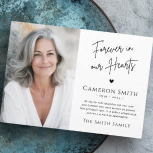 Voor altijd in ons hart begrafenis sympathie dank  bedankkaart