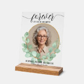 Voor altijd in ons hart Eucalyptus begrafenis Acryl Bord (Hoek)