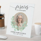 Voor altijd in ons hart Eucalyptus begrafenis Reclamebord Met Voetstuk (Insitu)