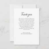 Voor altijd in ons hart Foto Begrafenis Dank u kaa Kaart (Achterkant)