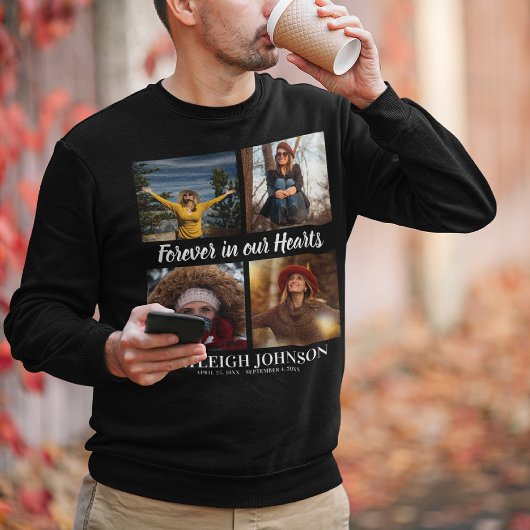 Voor altijd in ons hart | Foto Collage Memorial Trui