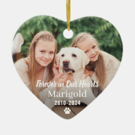 Voor altijd in ons hart Foto van Pet Memorial Keramisch Ornament